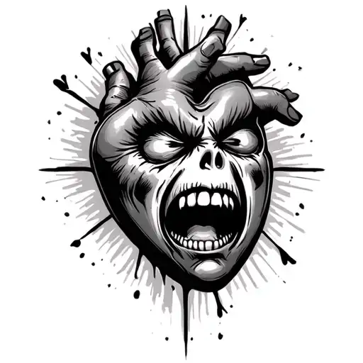 Heart In Hand With Rage Face