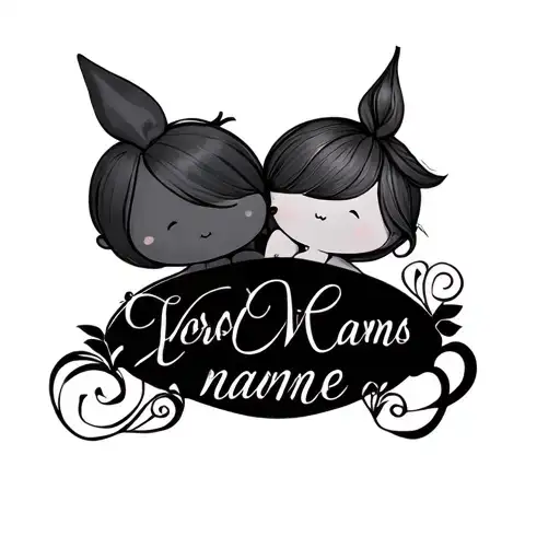 2 Kids Names Intertwined