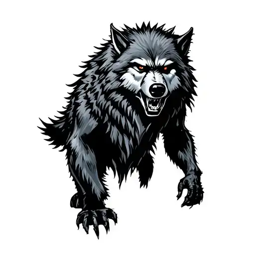 Werewolf Standing In A Risco