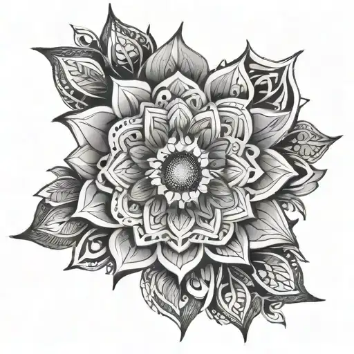 Flowers 444 Mandala Design Inspired