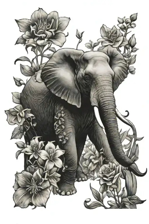 Elephant Freesia And Dog