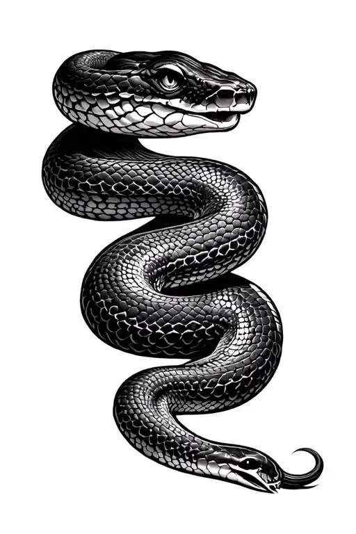 Australian Native Species Snake Tattoo Coiled