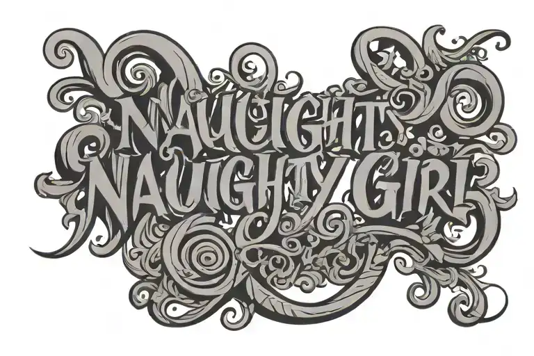 Squiggly Text 'Naughty Girl'