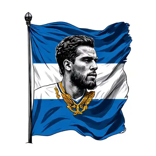 Leon Del Olimpia With The Honduras Flag
