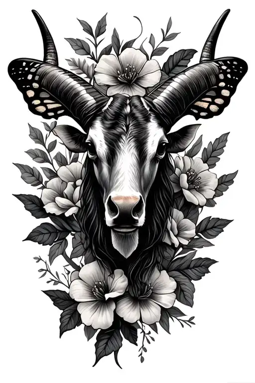 Long Horn Floral Butterfly Western