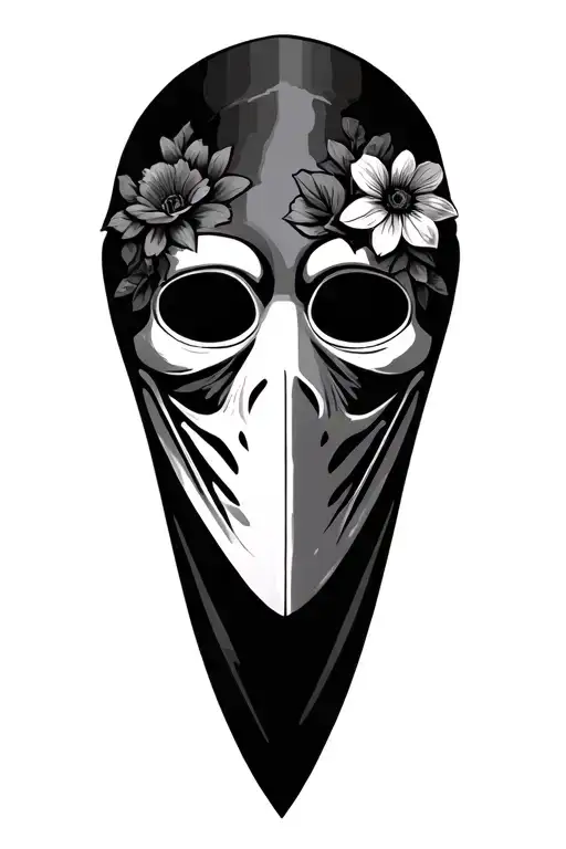 Plague Doctor Mask And Flowers