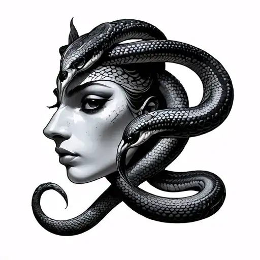 Medua Head With Snakes