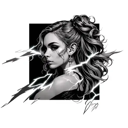 Forearm Tattooo Women That Goes With A Lightning Bolt