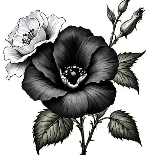 Petunia And Snapdragon And Sweetpea And Rosebud