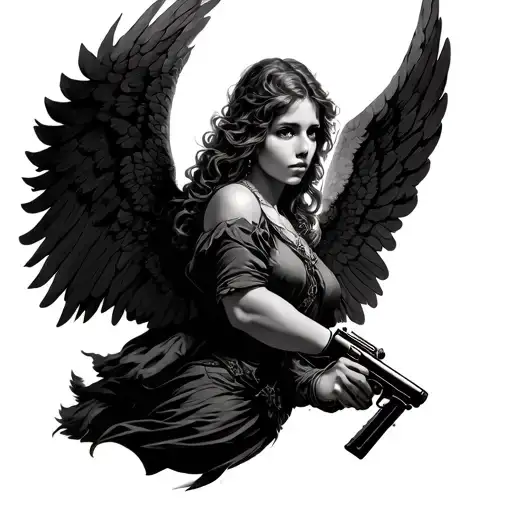Angel Holding A Gun