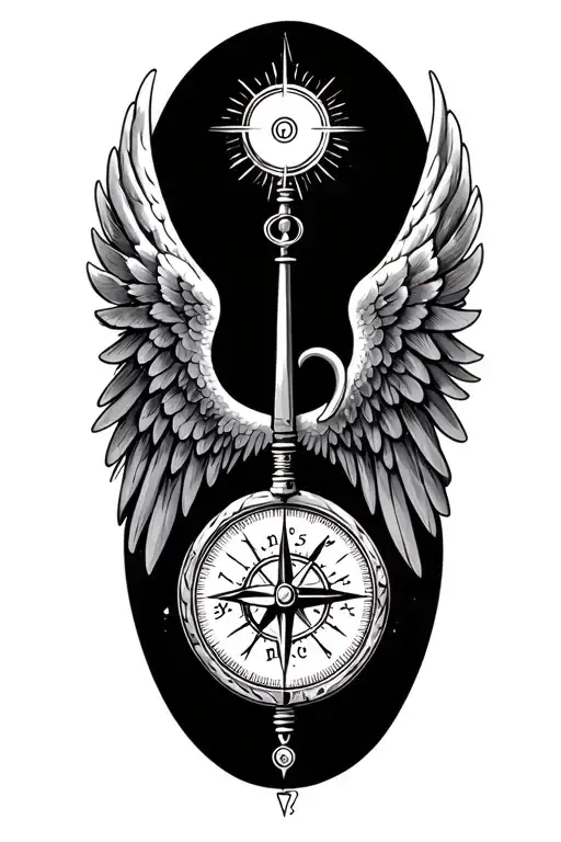 Compass And Angel Wings