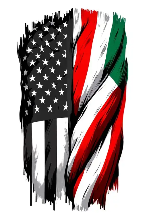 Italian And American Flag