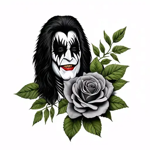 Gene Simmons With Roses