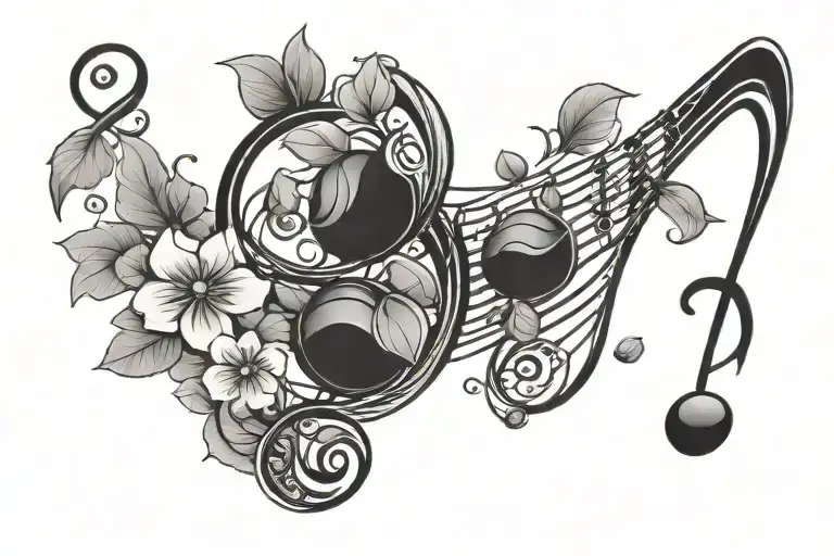 Flowers Feminin Cherrys Music Notes Sewing