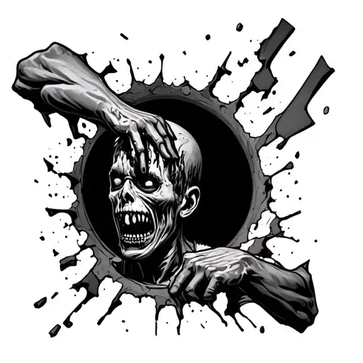 Zombie Trying To Break Through My Arm