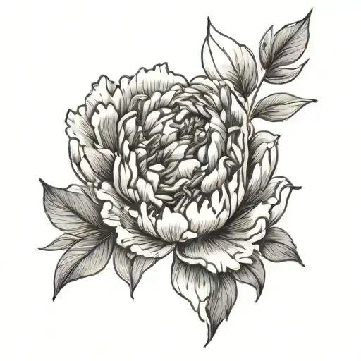 Women's Tattoo Peonies And Lines