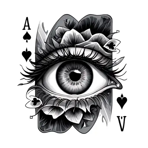 Cards And Eye Surrounded