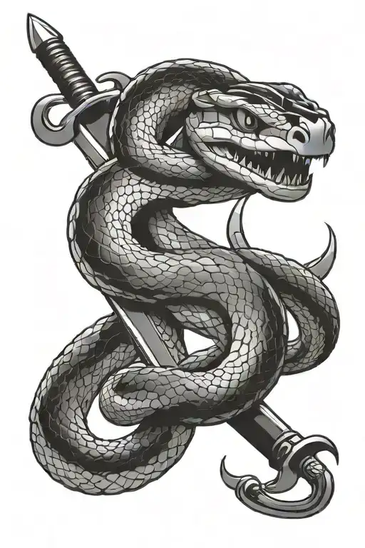 Snake Wrapped Around Sword