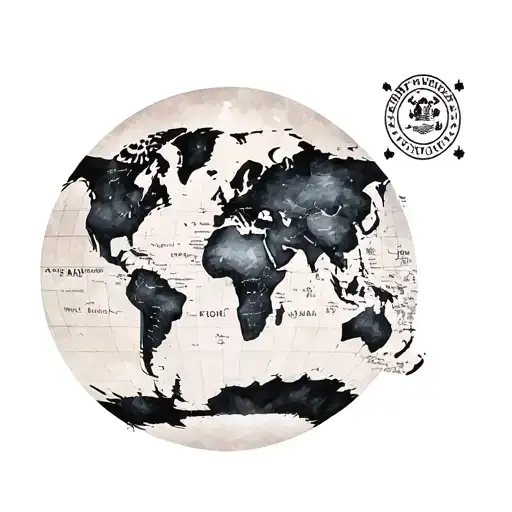 World Map And Passport Stamps