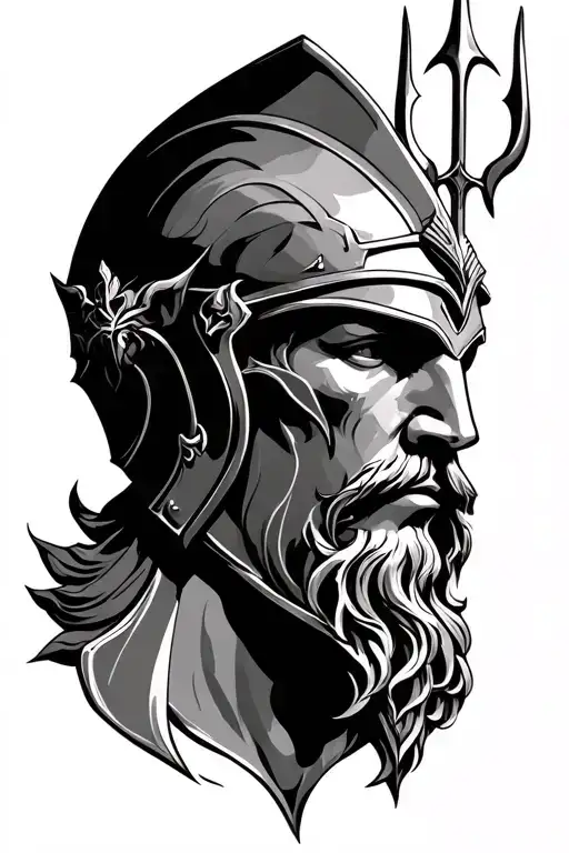 Poseidon Trident And Helmet