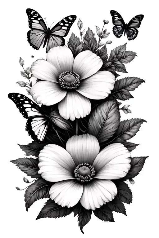Flowers And Butterflies
