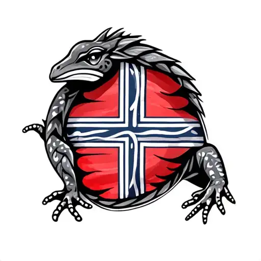 Coqui Taino With Norway Flag Inside