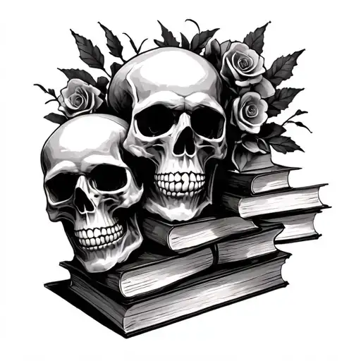 Skulls And Books Small