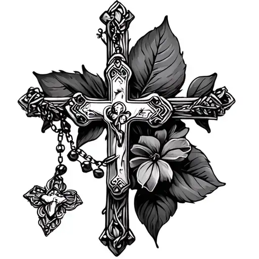 Rosary Wrapped Around Wrist Tattoo Feminine Catholic