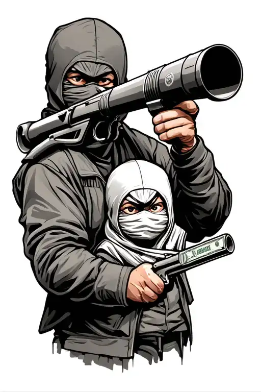 Money Familly Balaclava Holding Bazooka