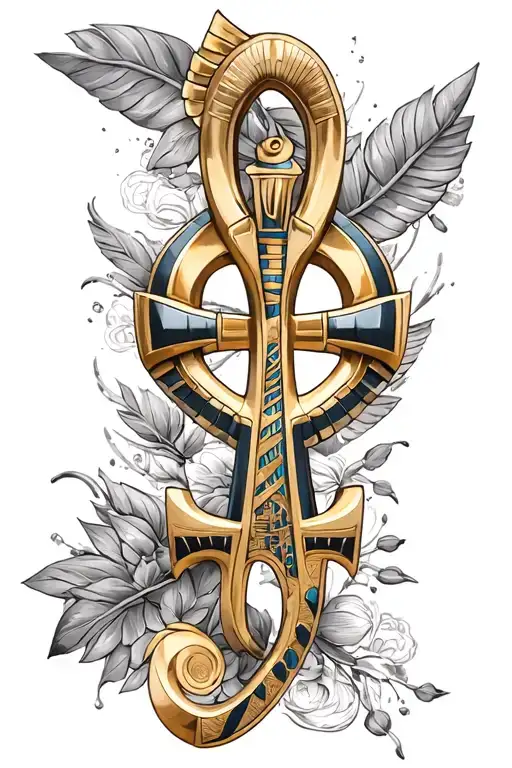 3D Egyptian Ankh Symbol Intertwined