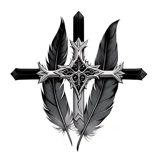 Cross And Feathers