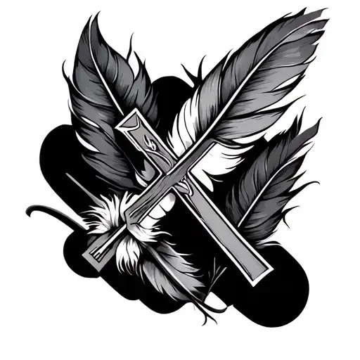 Cross And Feathers