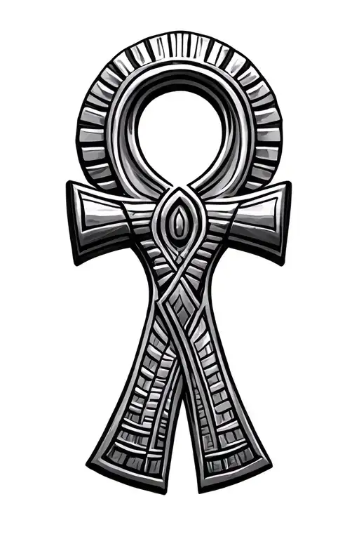 3D Egyptian Ankh Symbol Intertwined