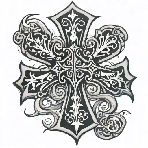 Cracked Chrome Hearts Cross
