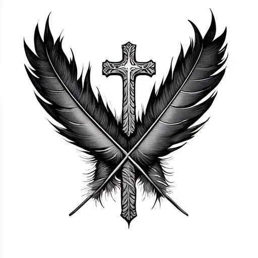 Cross And Feathers