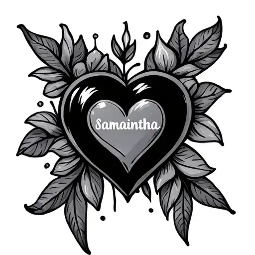 Heart With The Name Samantha On It