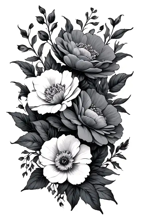 J And O Flowers Intertwined