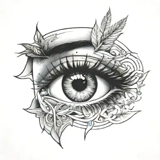 Woman's Eye And Two Men