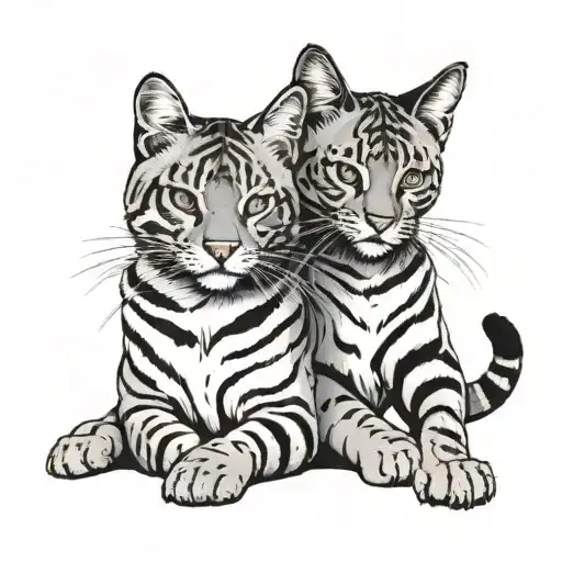 Two Bengals Cats Very Minimalistic But Artsy