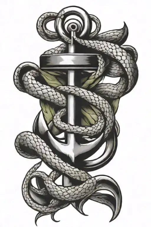 Anchor With The Gadsden Flag Snake Warpped Around It