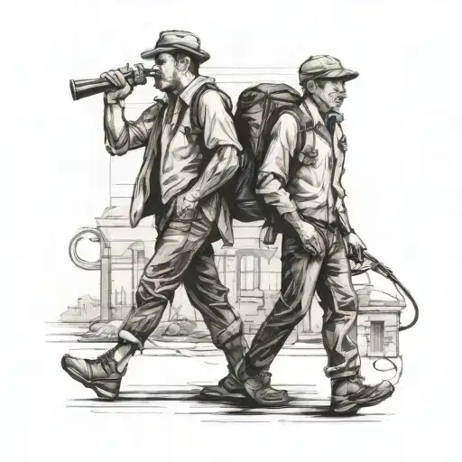 Two Men Walking