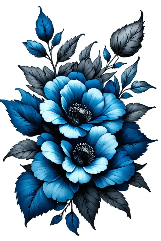 Blue Flowers Wrapped