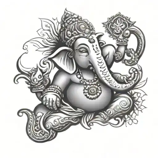 Ganpati Bappa Tattoo With The Shlok Ant Asti Prarambh