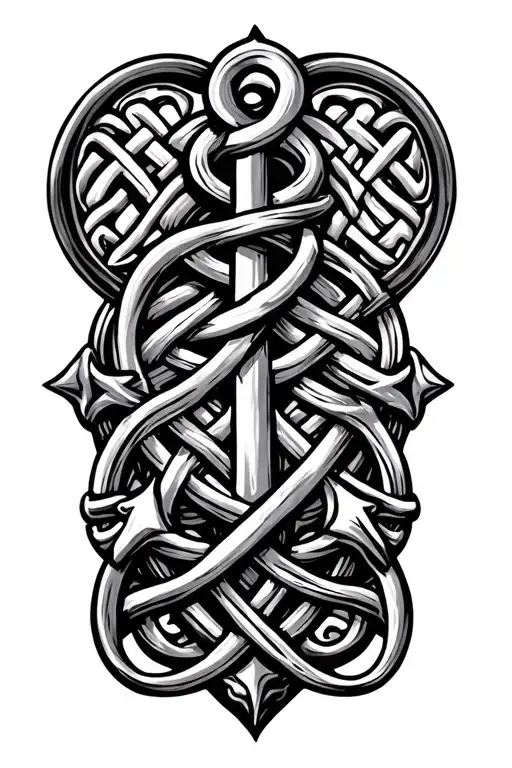 Celtic Knot Anchor Intertwined Time Running