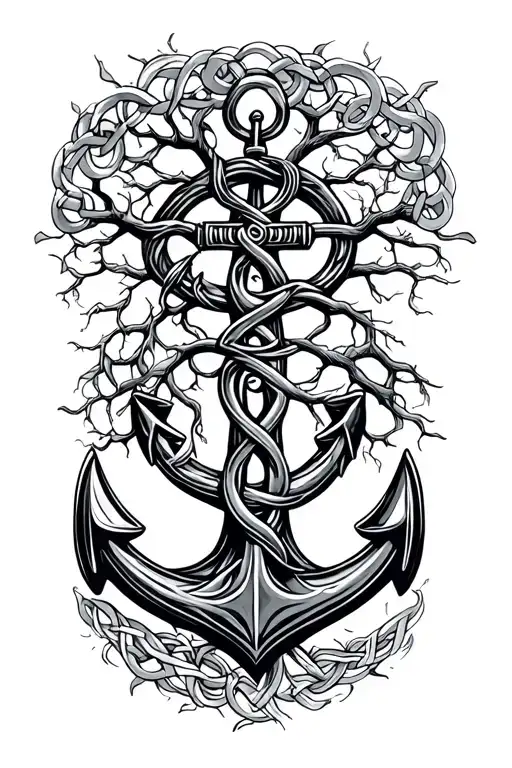 Celtic Knot Anchor Intertwined Time Tree