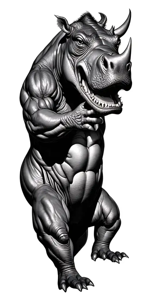 Hippo Samuri Fighting Rhino Samuri