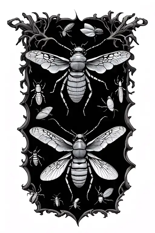 Gothic Woodlands With Insects Hidden