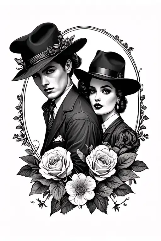 Bonnie And Clyde Inspired Design Incorporating Elements