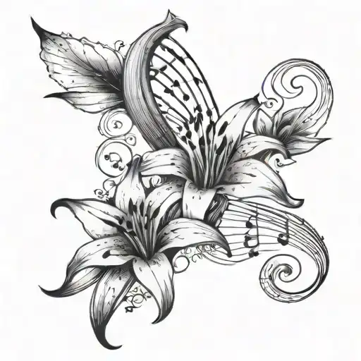 Lily With Musical Notes On It