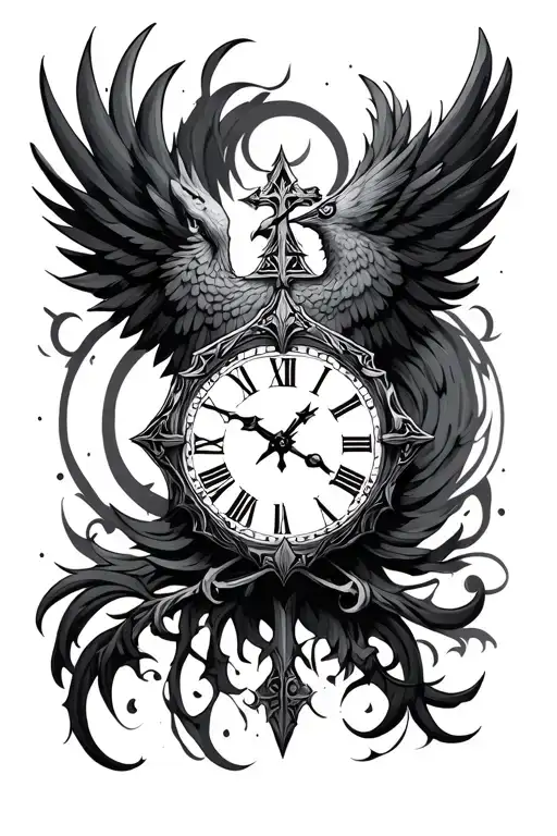 Cross Phoenix Clock